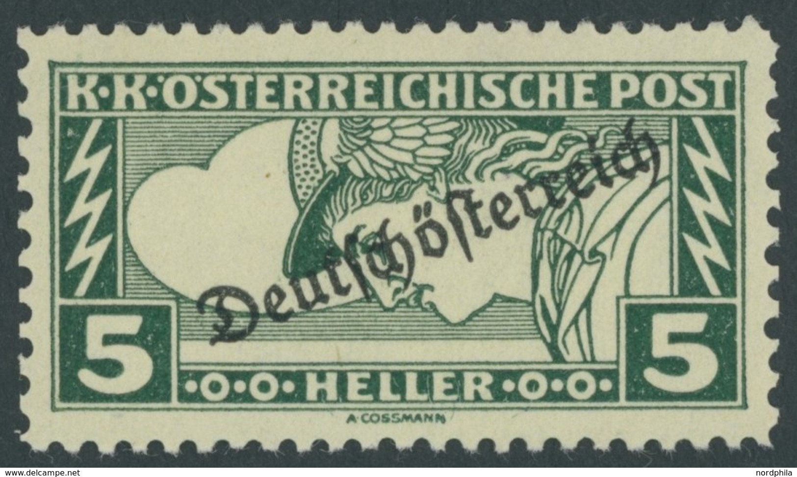 ÖSTERREICH 1918-1938 253D **, 1919, 5 H. Eilmarke, Gezähnt L 121/2:111/2, Postfrisch, Pracht, Mi. 180.- - Usati