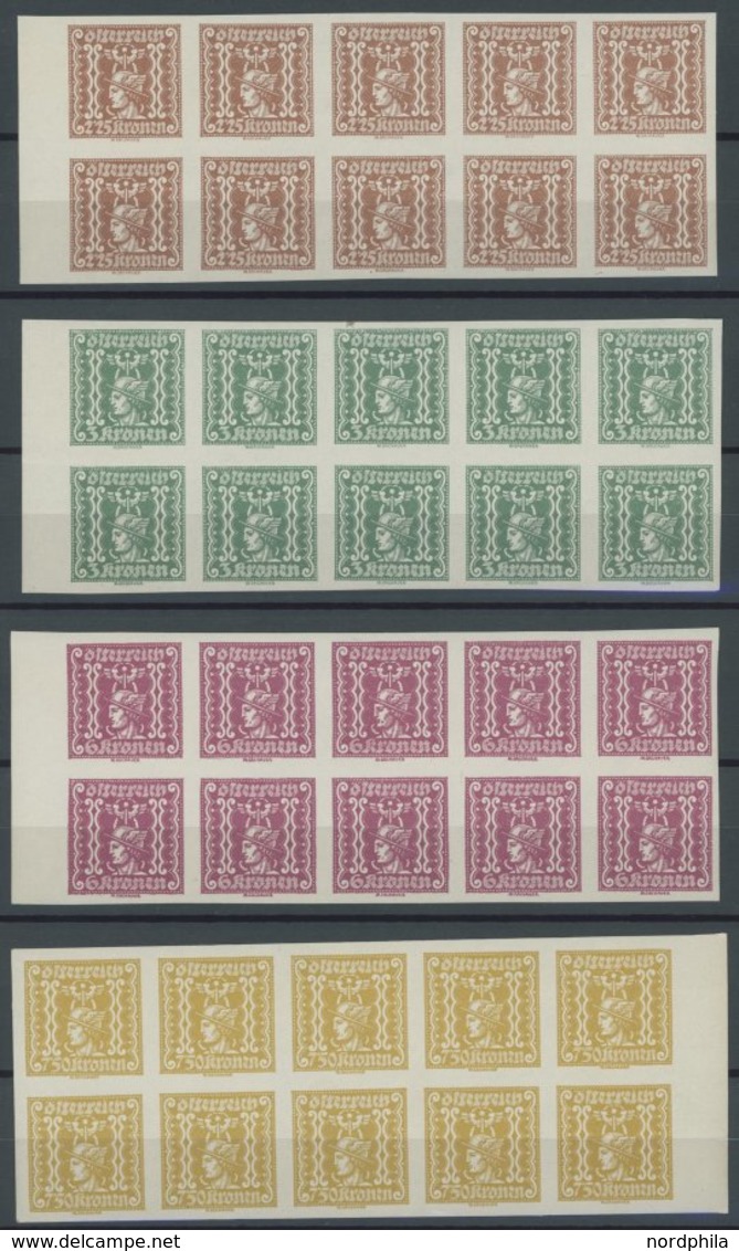 ÖSTERREICH 1918-1938 409-16 **, 1921, Zeitungsmarken In Zehnerblocks, Postfrisch, Pracht, Mi. 100.- - Gebraucht