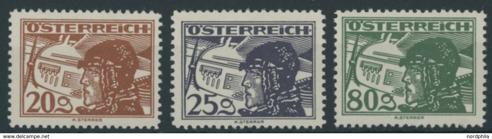 ÖSTERREICH 1918-1938 474/5,478 **, 1930, 20, 25 Und 80 G. Flugpost, 3 Prachtwerte, Mi. 62.- - Gebraucht