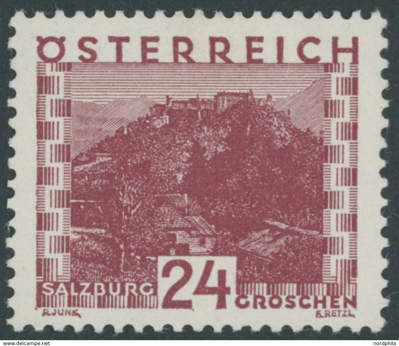 ÖSTERREICH 1918-1938 504 **, 1929, 24 G. Festung Hohensalzburg, Postfrisch, Pracht, Mi. 70.- - Gebraucht