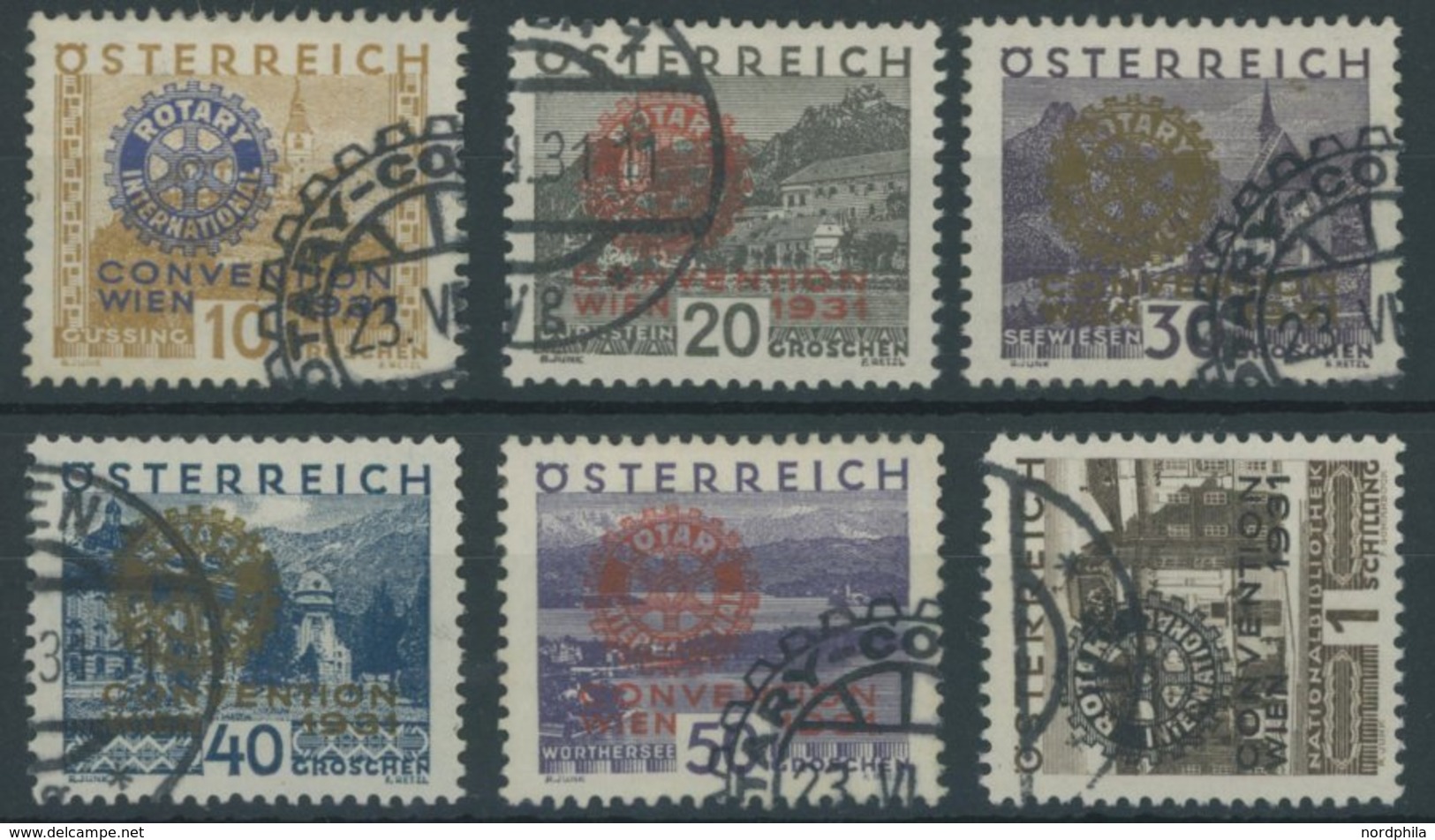 ÖSTERREICH 1918-1938 518-23 O, 1931, Rotary, Prachtsatz - Gebraucht