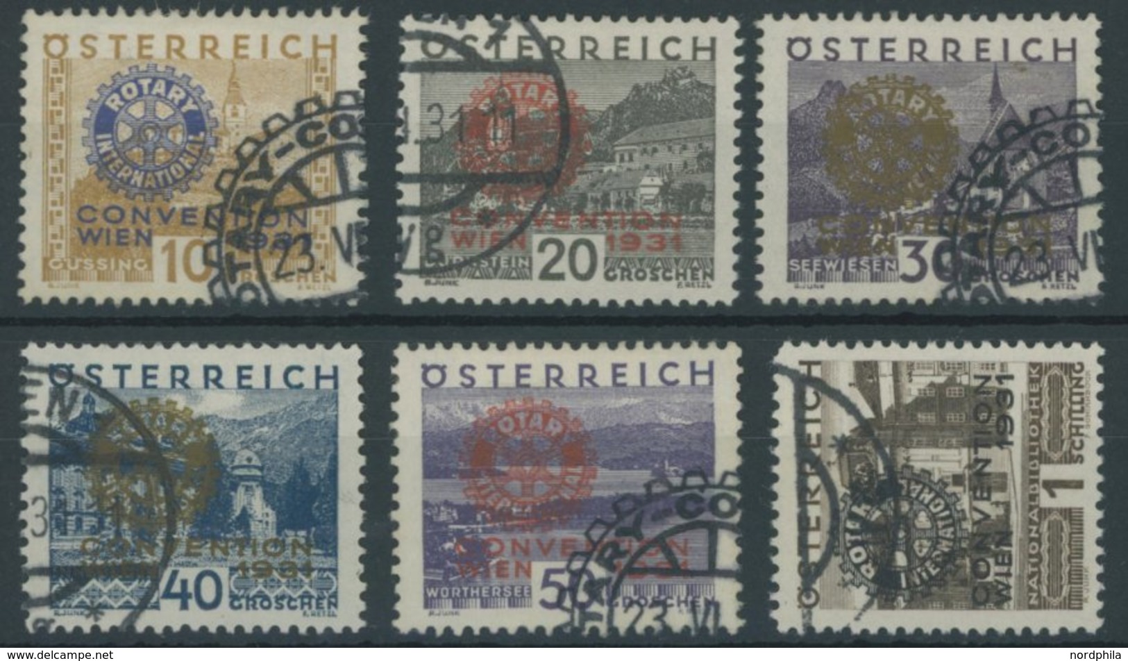 ÖSTERREICH 1918-1938 518-23 O, 1931, Rotary, Prachtsatz - Used Stamps