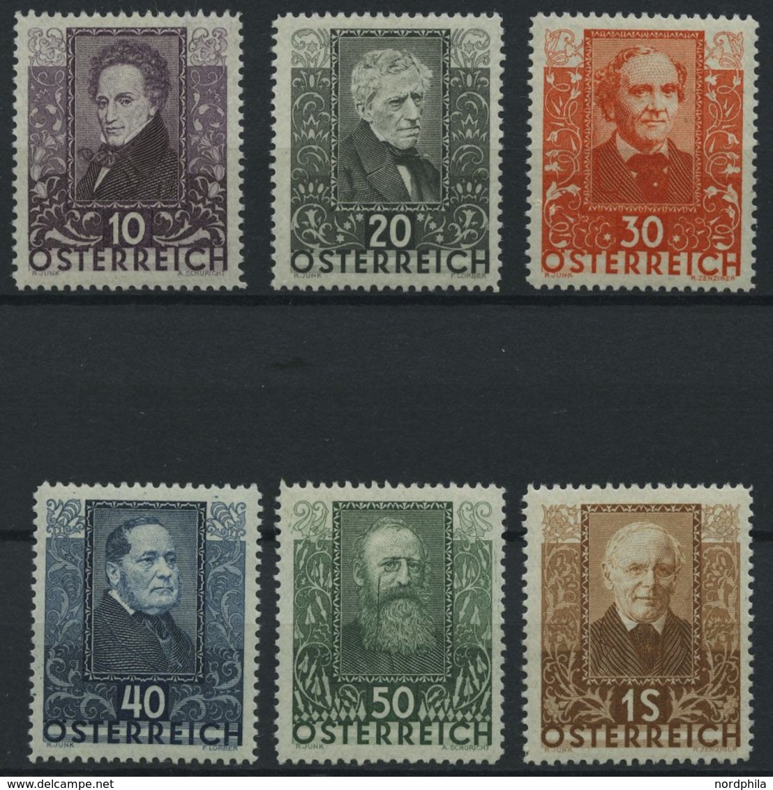 ÖSTERREICH 524-29 **, *, 1931, Dichter, Prachtsatz - Gebraucht