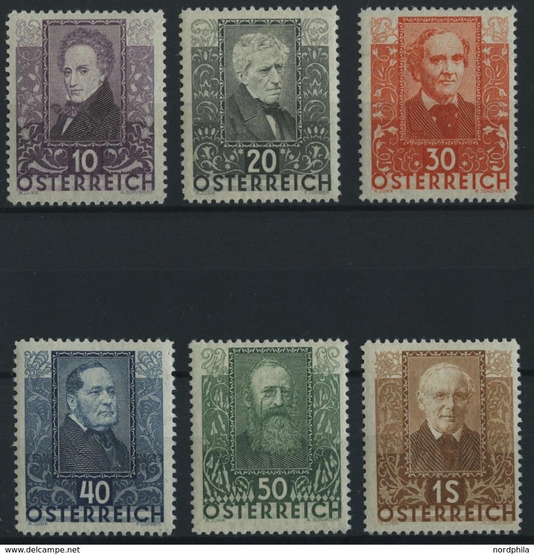 ÖSTERREICH 524-29 *, 1931, Dichter, Falzreste, Prachtsatz - Gebraucht
