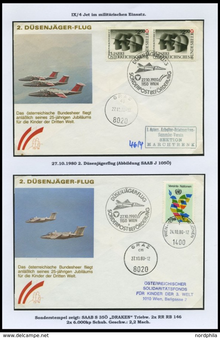 SONDERFLÜGE 1978-2003, 13 verschiedene Sonderbelege Militärflugzeuge und militärische Flugveranstaltungen, Pracht