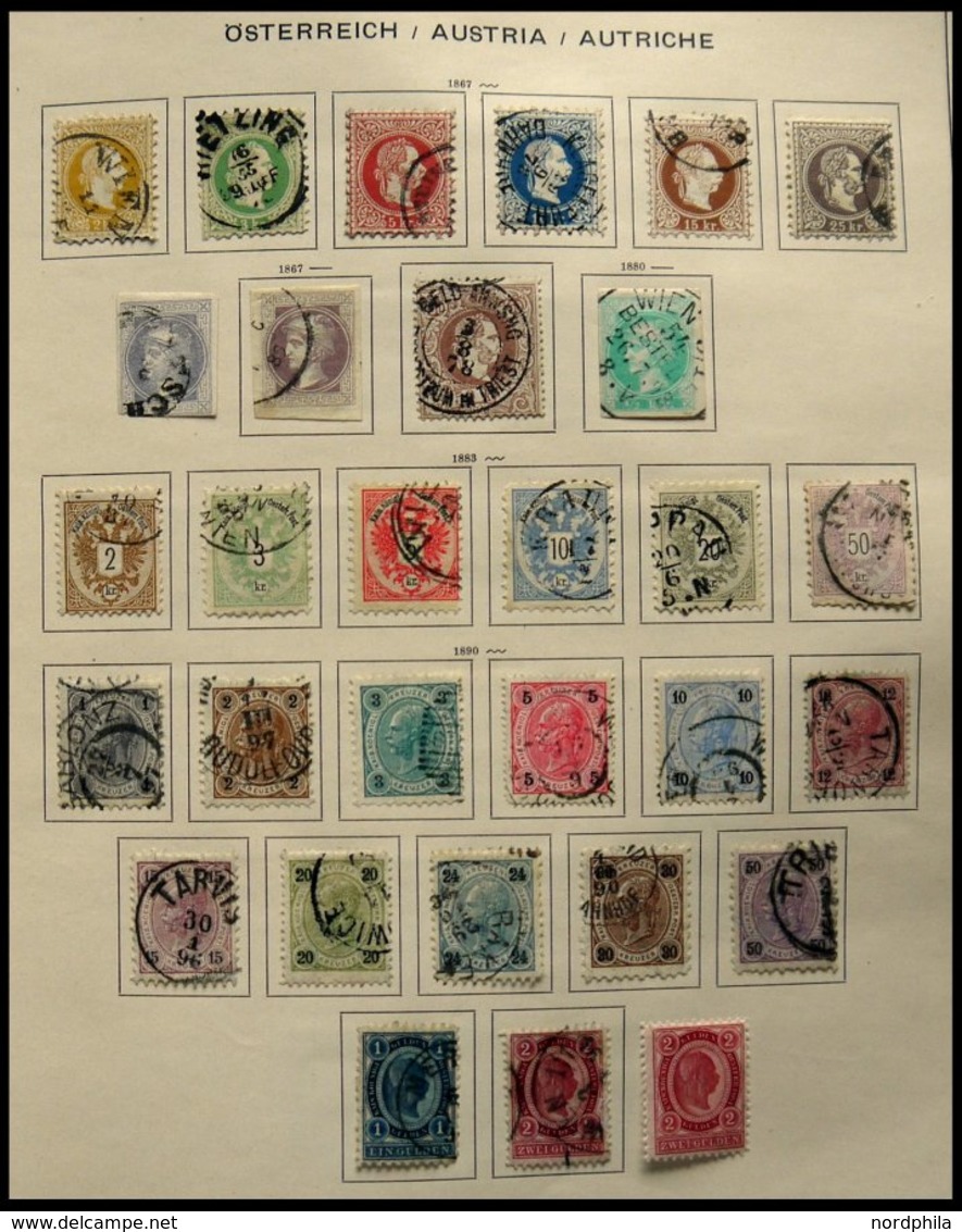 SAMMLUNGEN O,**,* , Meist Gestempelte Saubere Sammlung Österreich Von 1850-1976 Im Schaubek Album, Incl. Lombardei-und V - Collections