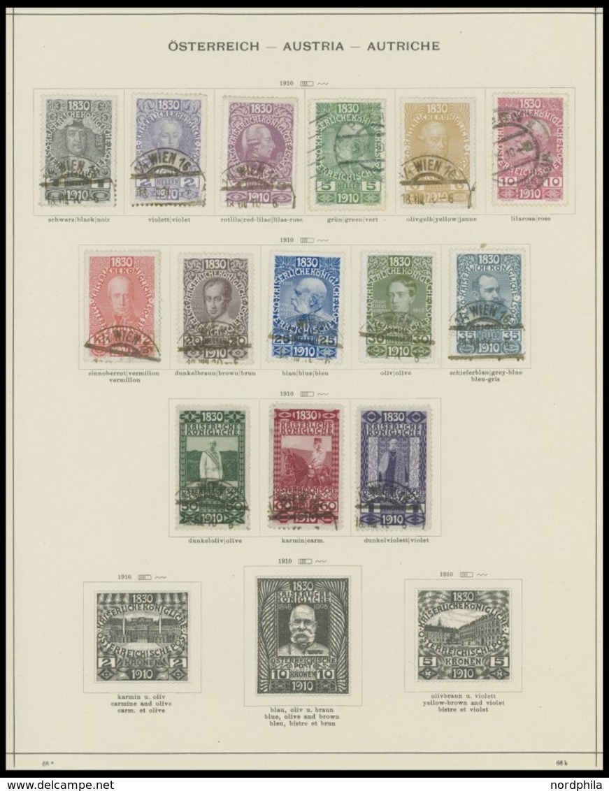 SAMMLUNGEN o,* , Sammlungsteil Österreich von 1883-1937 mit guten mittleren Ausgaben, meist Prachterhaltung
