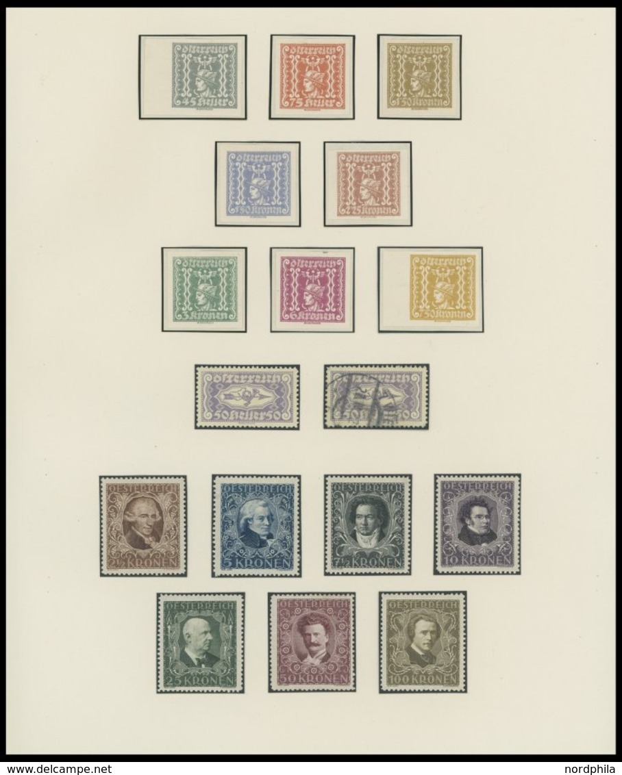 SAMMLUNGEN o,* , 1918-37, Sammlung Österreich mit vielen mittleren Werten und Sätzen, meist Prachterhaltung