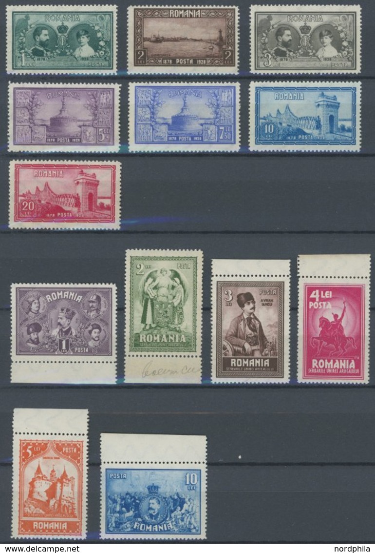 RUMÄNIEN 339-51 **, 1928/9, Eingliederung Und Vereinigung, 2 Postfrische Prachtsätze, Mi. 75.- - Sonstige & Ohne Zuordnung