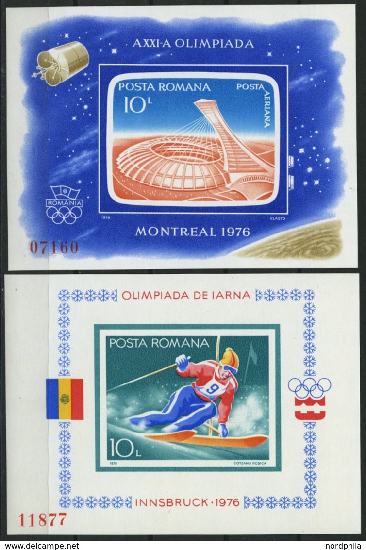 RUMÄNIEN Bl. 129,136 **, 1976, Block Olympische Spiele, Pracht, Mi. 90.- - Sonstige & Ohne Zuordnung