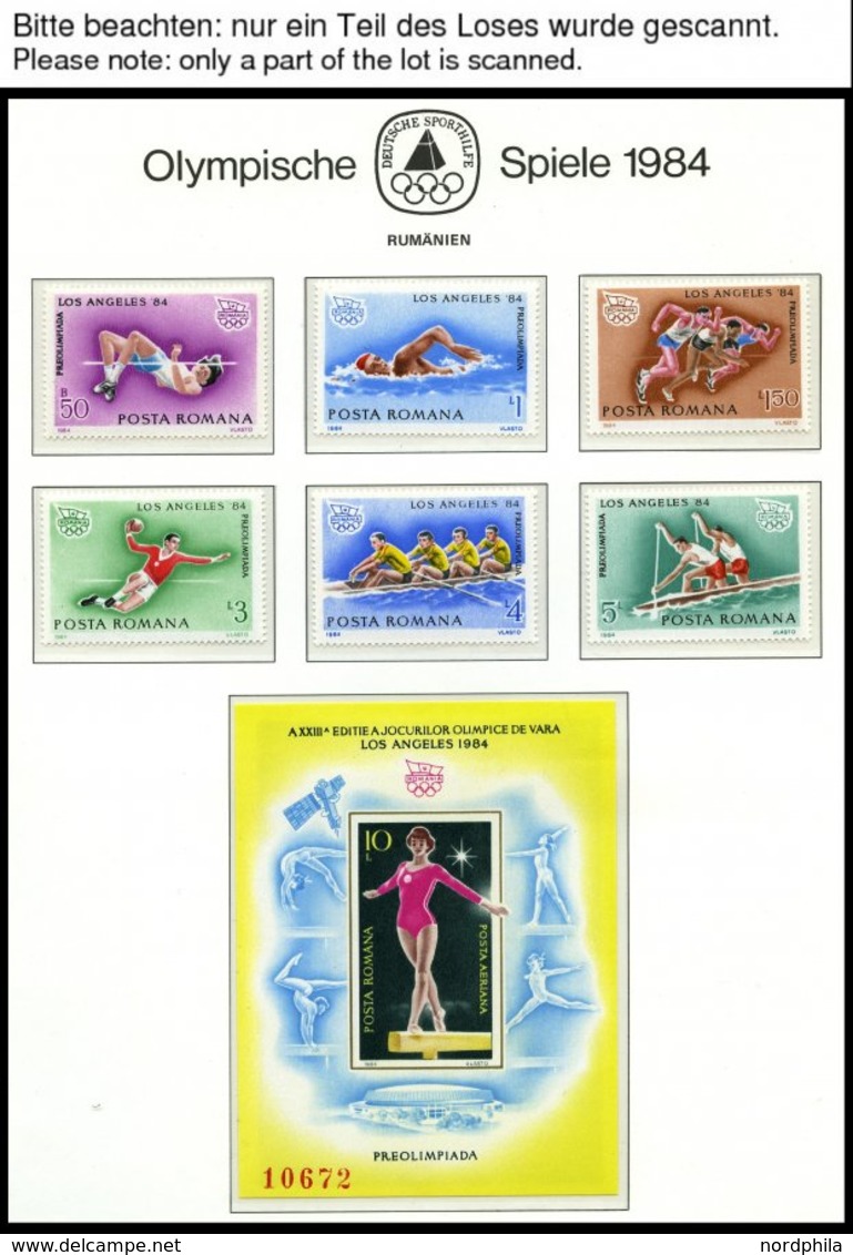 SAMMLUNGEN, LOTS **, Ca. 1979-84, Kleine Postfrische Partie Verschiedener Werte Olympische Spiele 1984, Die Geschichte D - Sammlungen