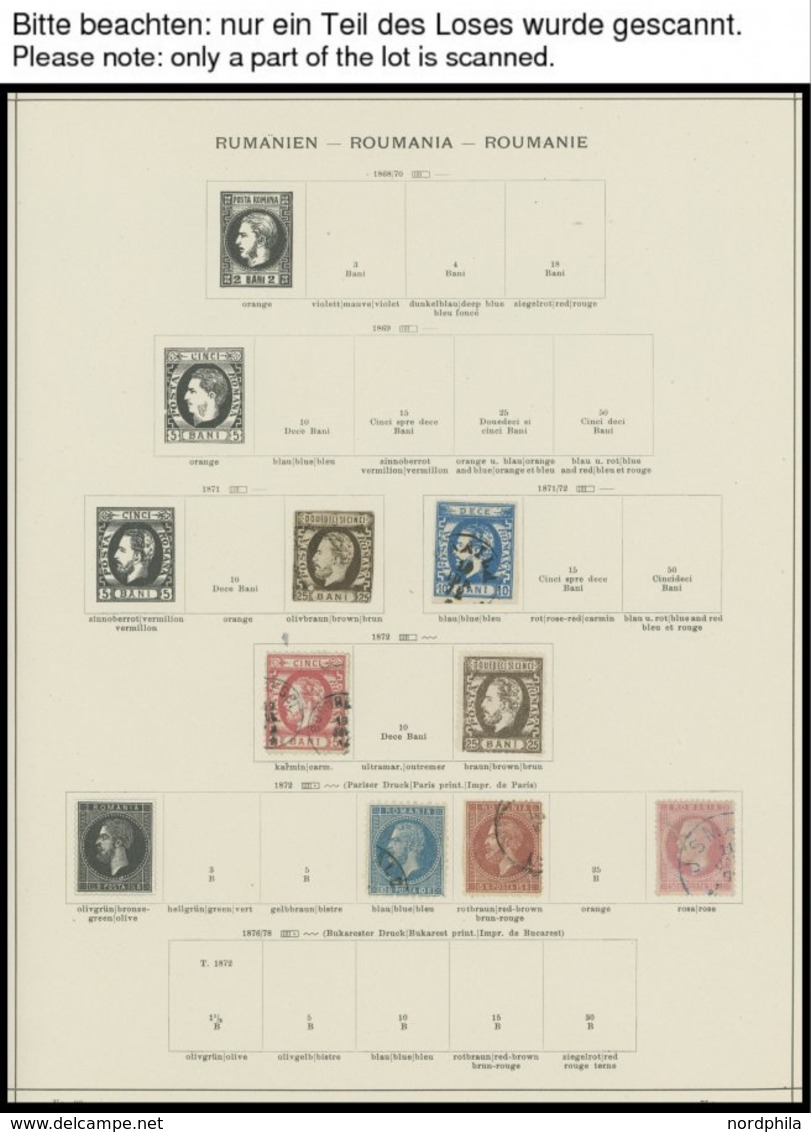 SAMMLUNGEN, LOTS O,* , Sammlung Rumänien Im Schaubekalbum Von 1865-1940 Und Von 1952-58, Dabei Gute Ungebrauchte Ausgabe - Sammlungen