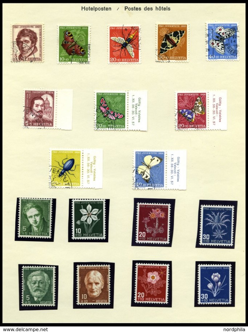 SAMMLUNGEN O, **, Meist Gestempelte Sammlung Schweiz Von 1850-1969 Mit Mittleren Ausgaben, Anfangs Schwach Vertreten, Fe - Collections