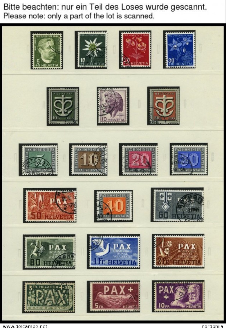 SAMMLUNGEN O, 1945-2012, Saubere Komplette Sammlung Schweiz Mit PAX-Satz Und Allen Blocks (Bl. 11-51) In 4 SAFE-dual Alb - Lotti/Collezioni