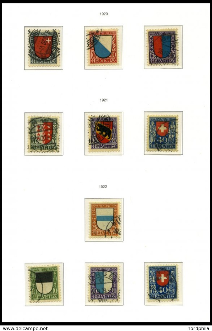 SAMMLUNGEN O, Saubere Gestempelte Sammlung Pro Juventute Von 1915-69 Im MAWIR Album, Bis Auf Mi.Nr. 129 Und Bl. 6 Komple - Sammlungen