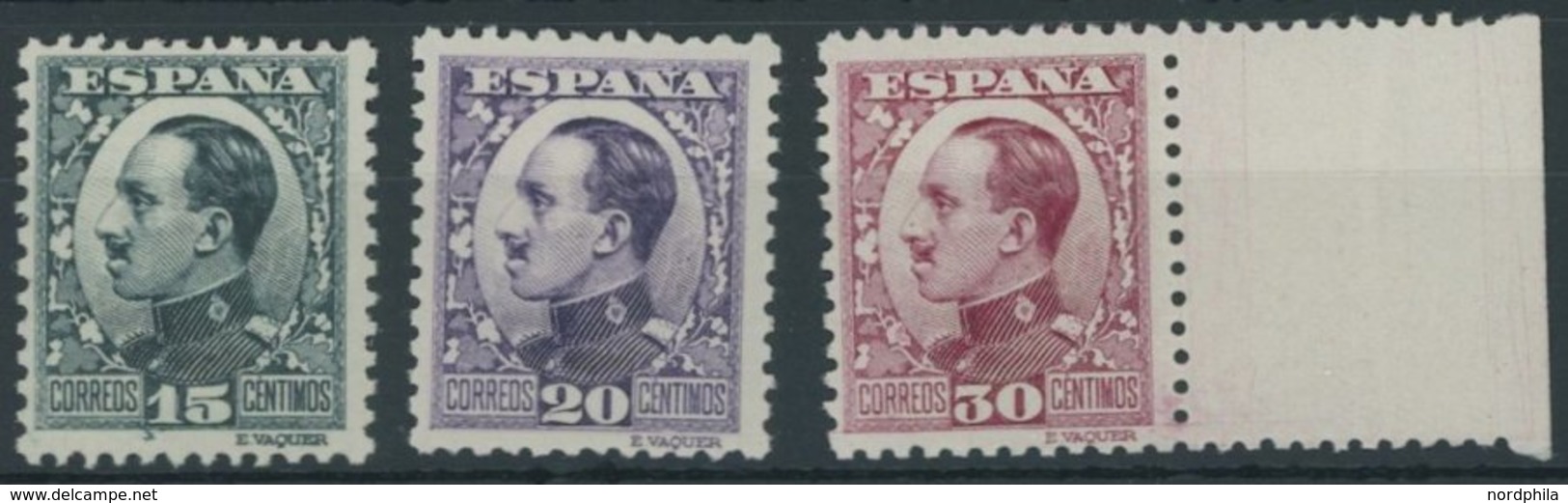 SPANIEN 565/6,568 **, 1930, 15, 20 Und 30 C. König Alfons XII, Rückseitig Blaue Kontrollnummer, 3 Postfrische Prachtwert - Sonstige & Ohne Zuordnung