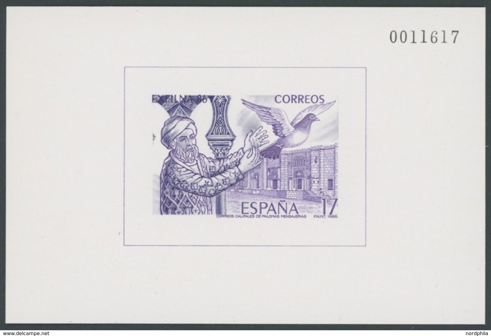 SPANIEN Bl. 29 **, 1986, Block EXFILNA In Violett, Postfrisch, Pracht, Mi. 80.- - Sonstige & Ohne Zuordnung