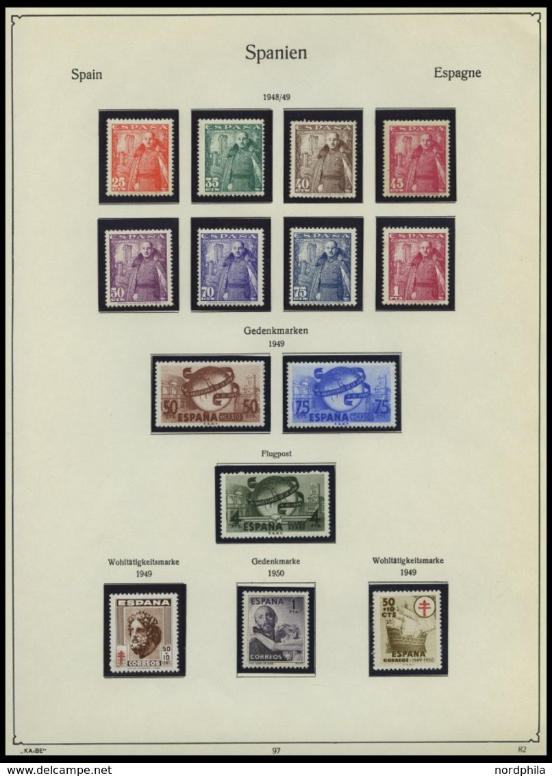 SPANIEN **,o,* , Sammlung Spanien von 1850-1953 mit einigen mittleren Ausgaben, fast nur Prachterhaltung