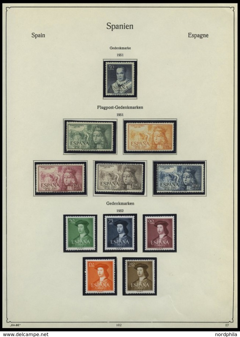 SPANIEN **,o,* , Sammlung Spanien von 1850-1953 mit einigen mittleren Ausgaben, fast nur Prachterhaltung