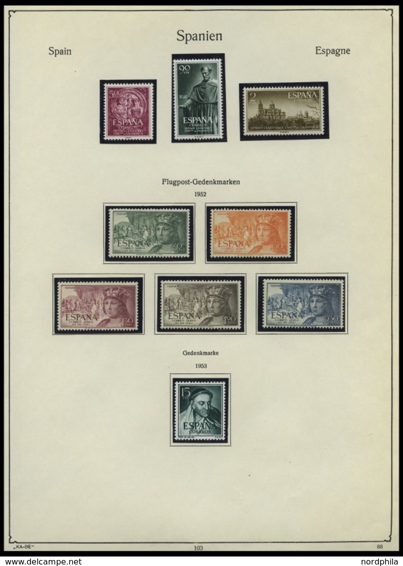 SPANIEN **,o,* , Sammlung Spanien von 1850-1953 mit einigen mittleren Ausgaben, fast nur Prachterhaltung