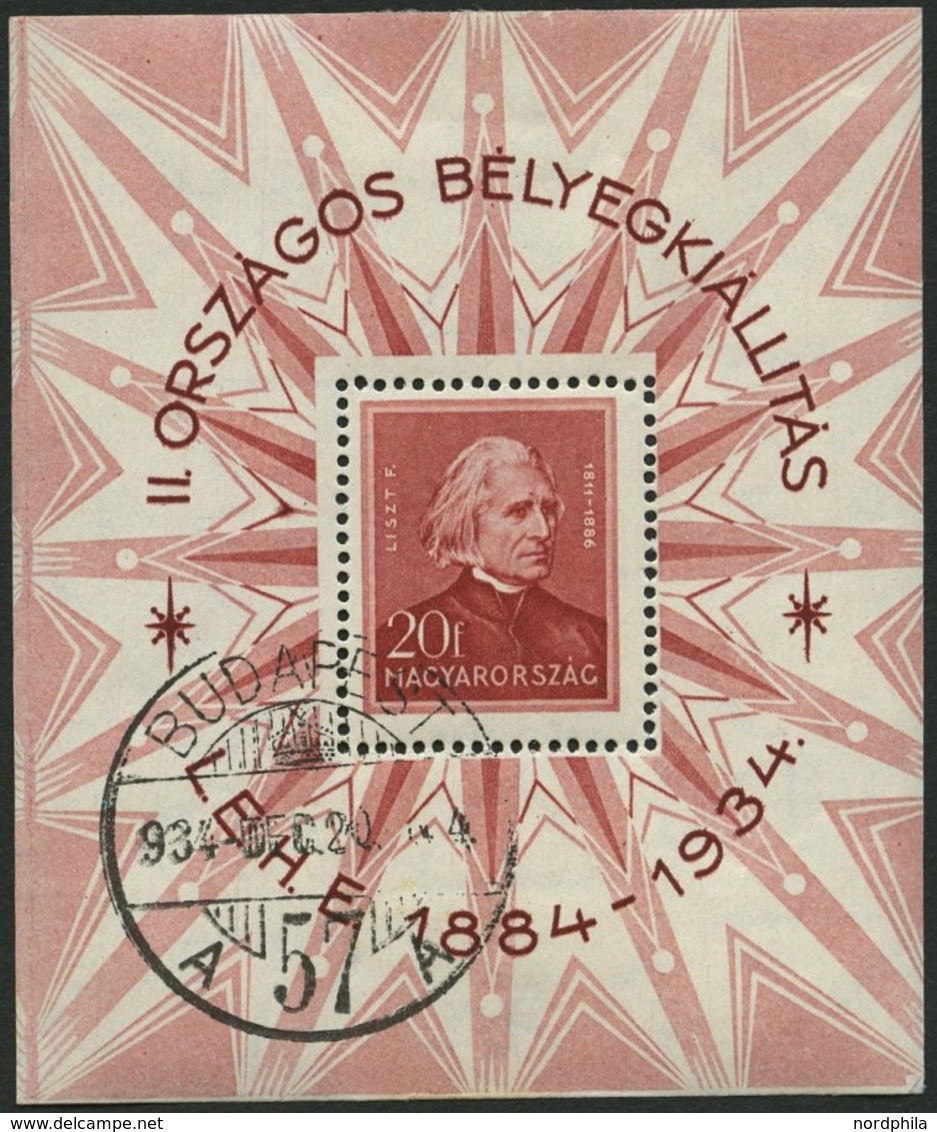 UNGARN Bl. 1 O, 1934, Block Philatelistische Ausstellung, Feinst, Mi. 140.- - Sonstige & Ohne Zuordnung