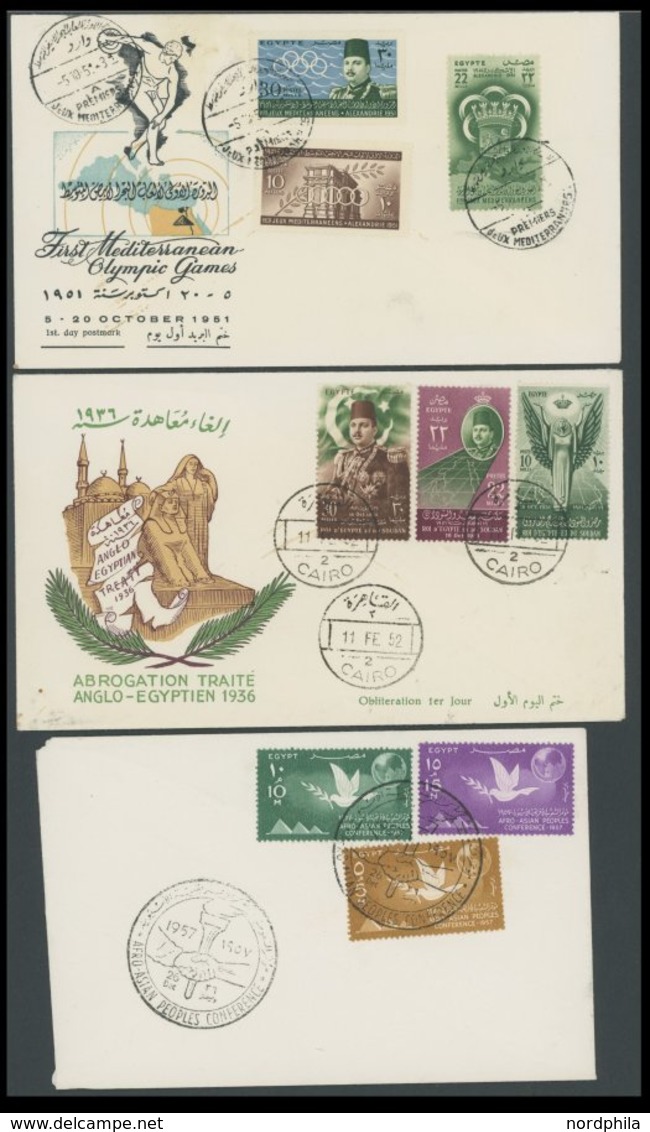 ÄGYPTEN 1950-61, 5 Verschiedene FDC`s, Meist Pracht - Covers & Documents