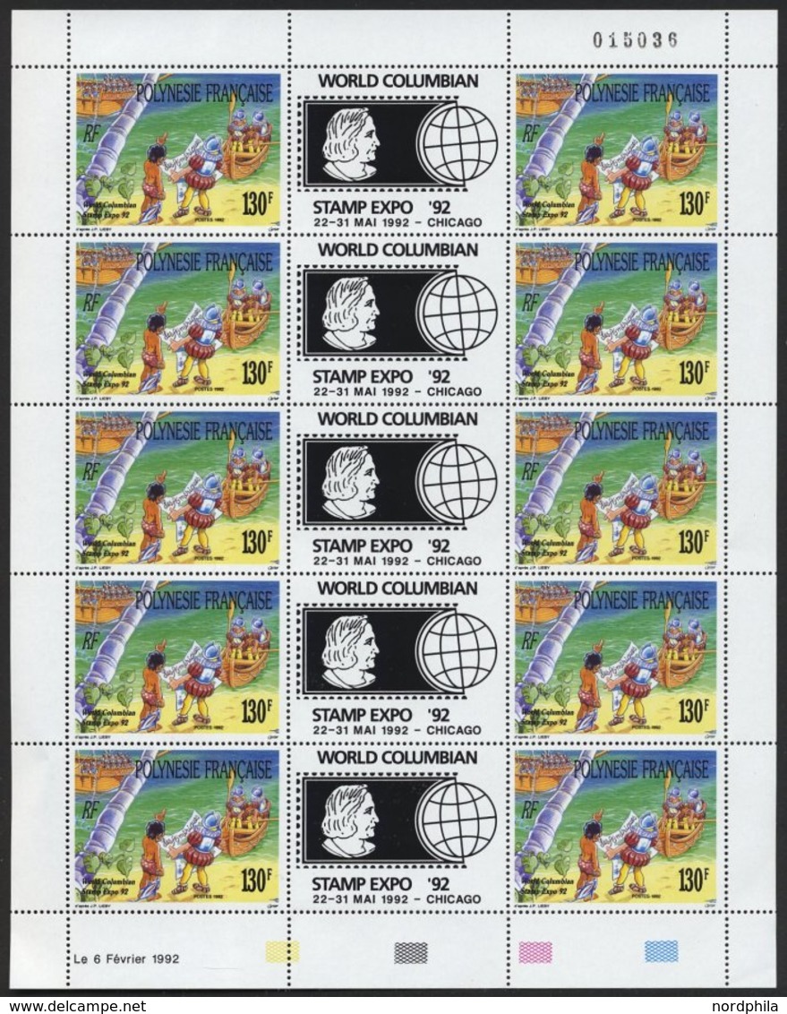 FRANZÖSISCH-POLYNESIEN 609/10KB **, 1992, Weltgesundheitstage U.World Columbian Stamp Expo, Je Im Kleinbogen (10), Prach - Vide