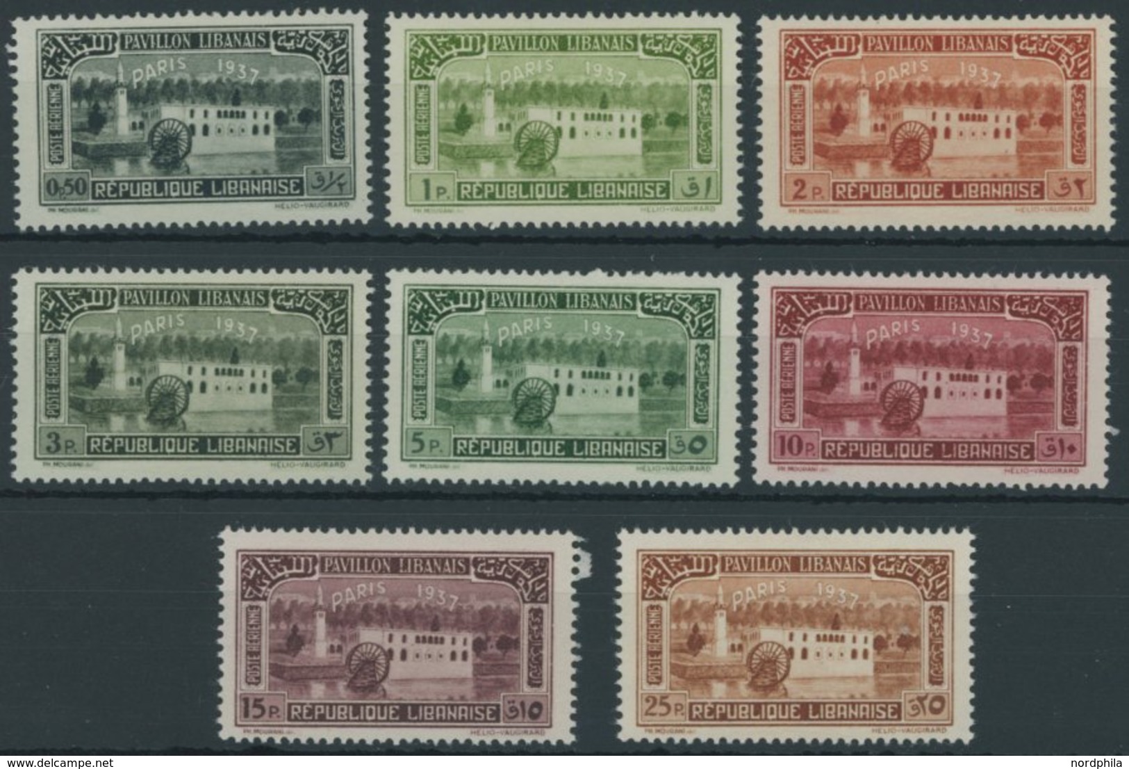 LIBANON 220-27 **, 1937, Weltausstellung, Postfrischer Prachtsatz - Libanon