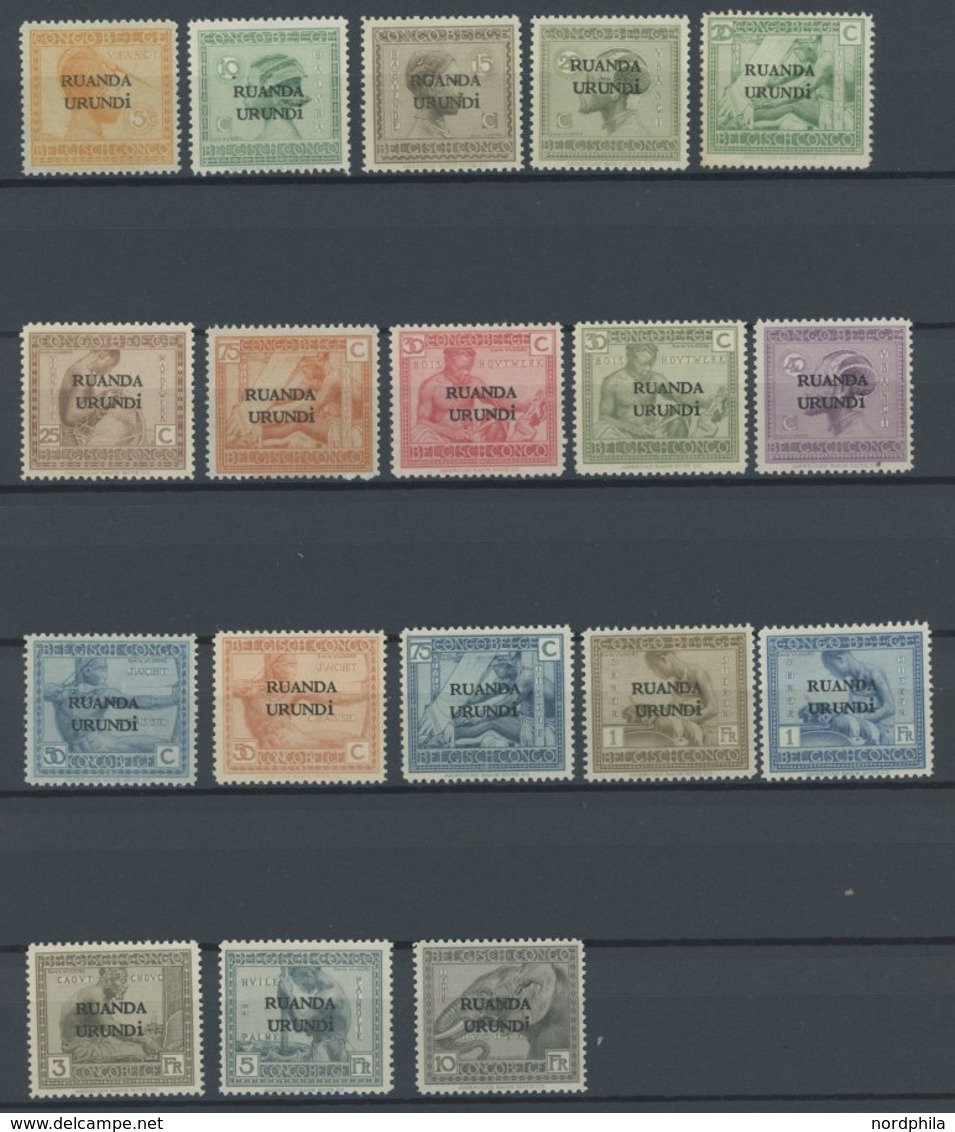 RUANDA-URUNDI 1-18 **, 1924, Freimarken, Postfrischer Prachtsatz - Sonstige & Ohne Zuordnung