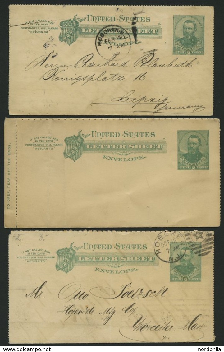 GANZSACHEN 1898-1901, 2 C. Grant, 4 Kartenbriefe (Letter SHEET), Davon 3 Gebraucht, Feinst/Pracht - Gebraucht