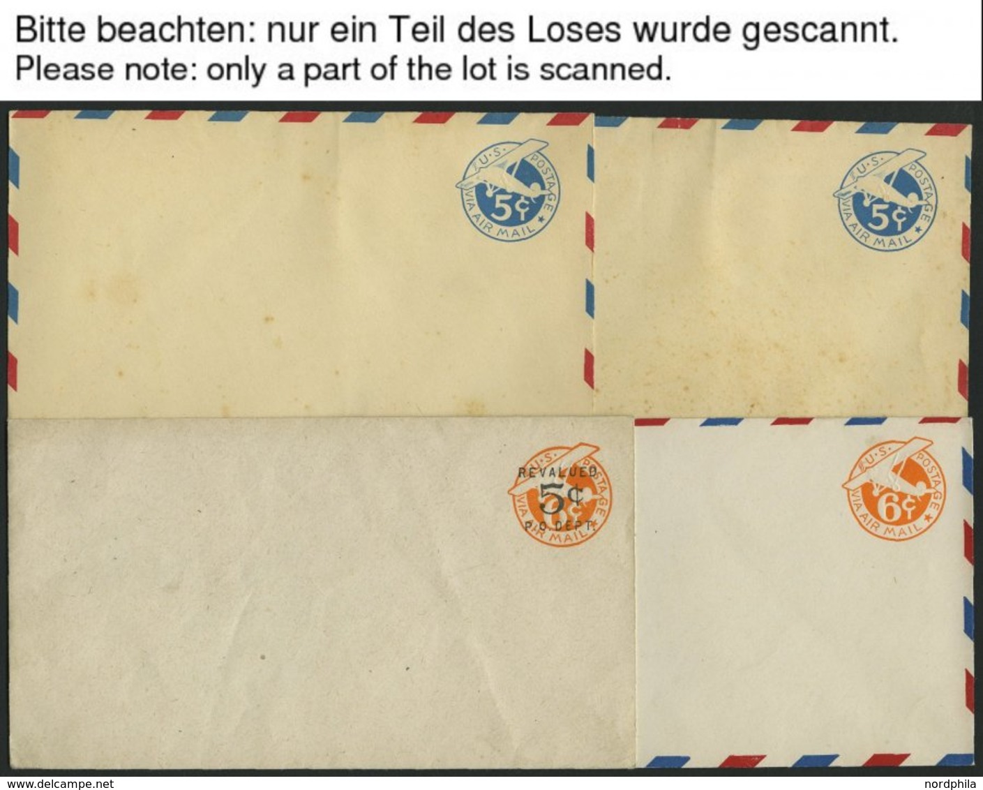 GANZSACHEN Ca. 1929-1980, Partie Von 60 Ungebrauchten Luftpost-Ganzsachen Und Aerogrammen, Meist Pracht - Gebraucht