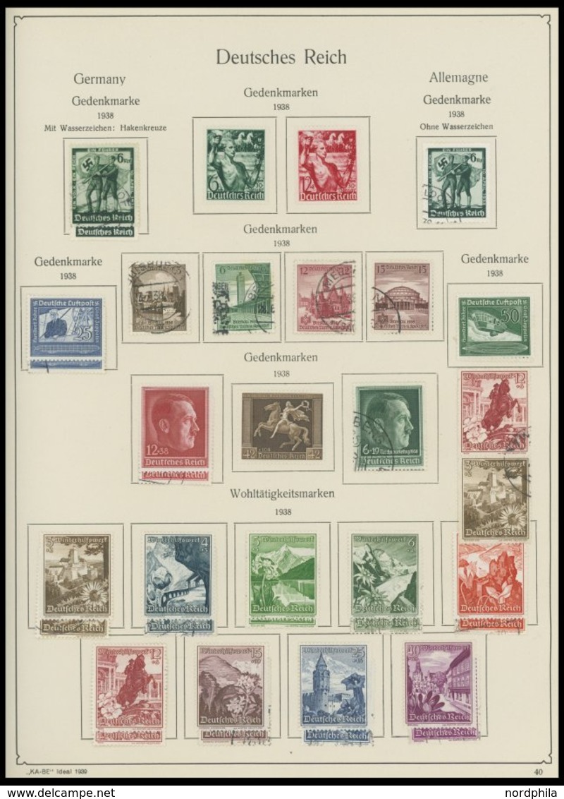 SLG., LOTS EUROPA o,* , 2 KA-BE Alben Europa Ideal Ausgabe Nr. 214 bis 1940, der Hauptwert liegt beim Dt. Reich, sehr gü