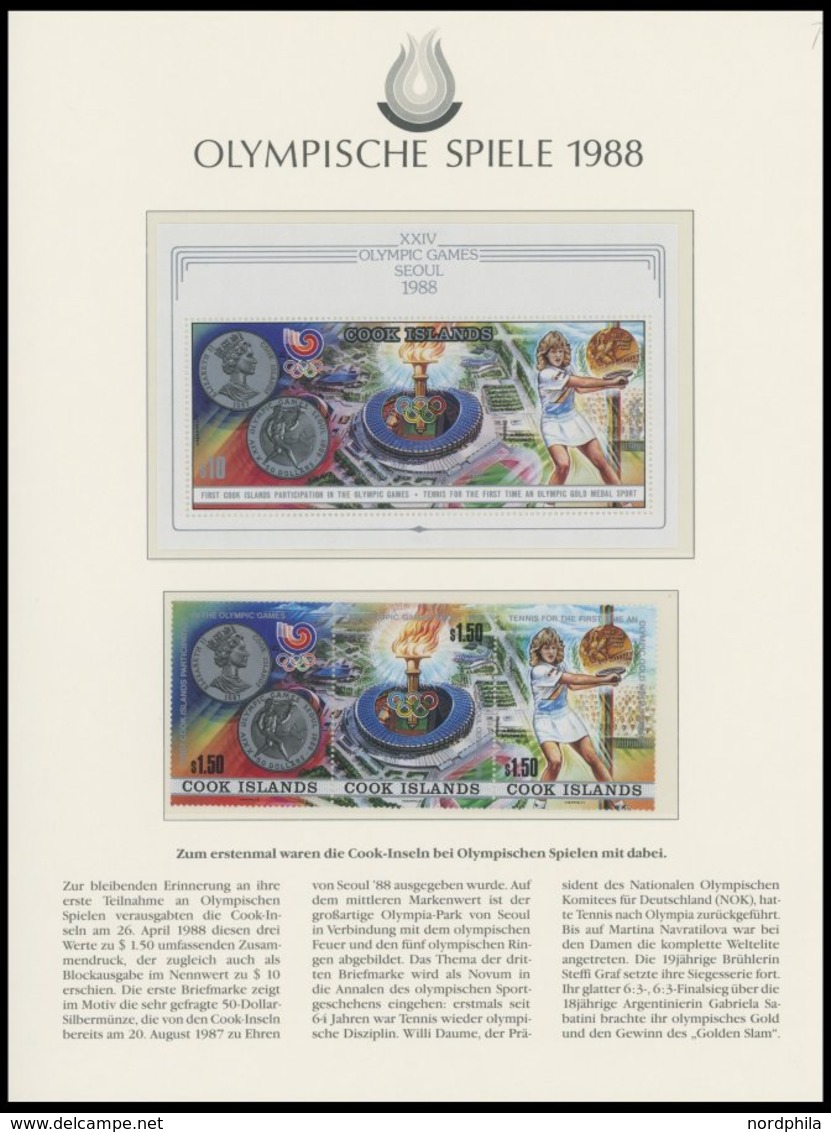 SPORT **,Brief , Olympische Spiele 1988 in 4 Borek Spezialalben mit Goldmünze China Mint, Peking, Schwerttanz, PP, Klein