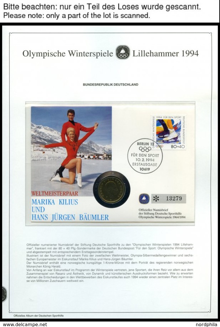SPORT **,Brief , Olympische Winterspiele Lillehammer 1994, Offizielles Album Der Dt. Sporthilfe Mit Gezähnten Und Ungezä - 1990 – Italien