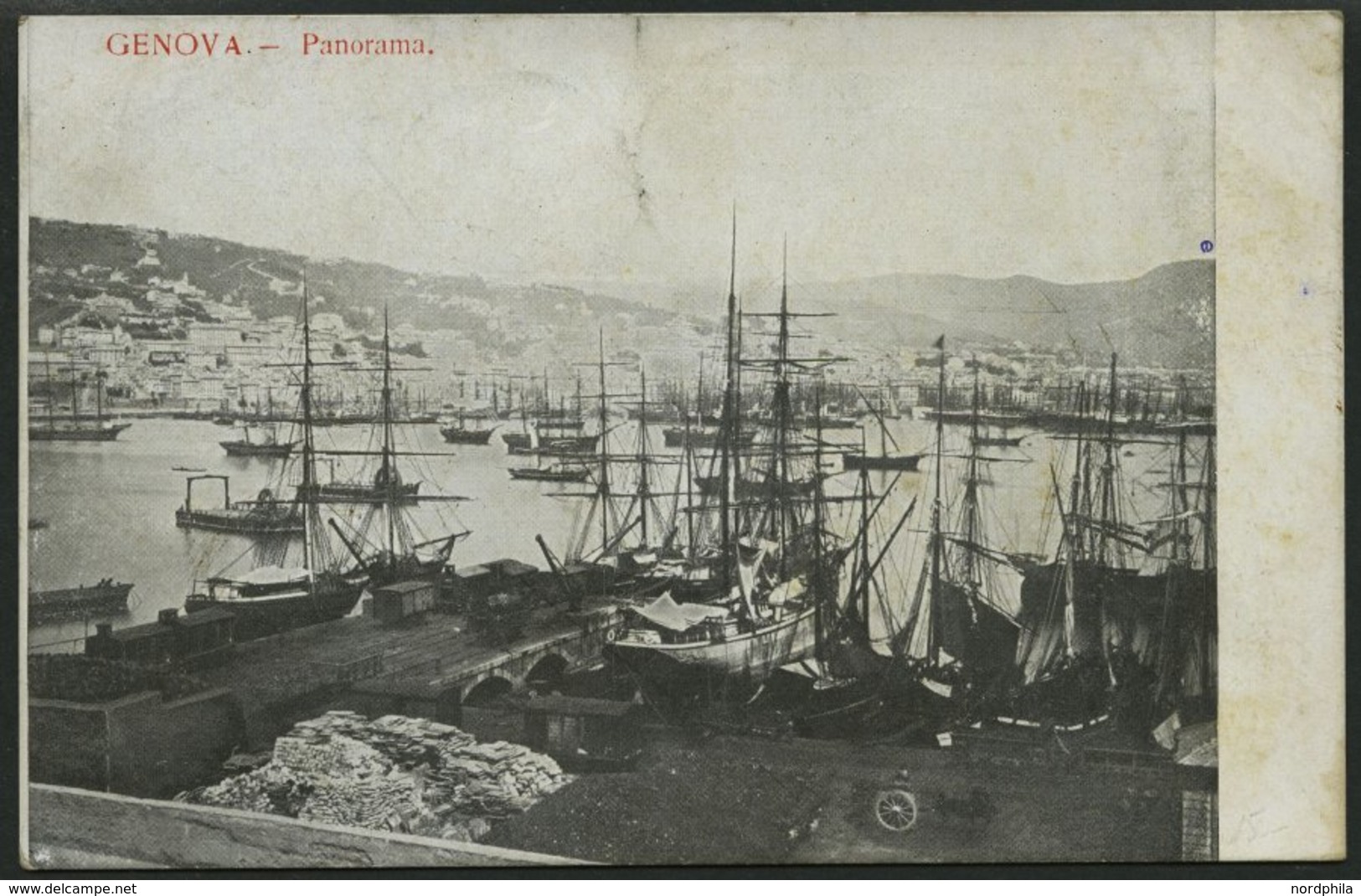 ALTE POSTKARTEN - ITALIEN GENOVA-Panorama, Ansichtskarte Nach Deutschland, Gebrauchsspuren - Italien