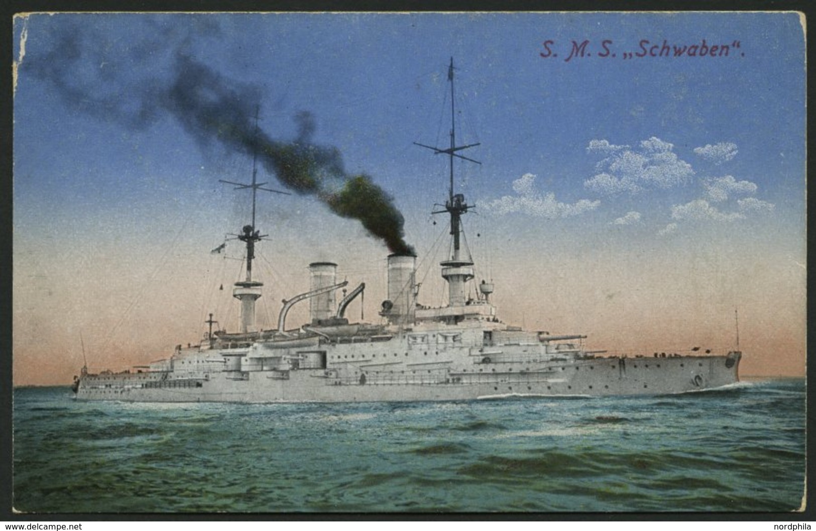 ALTE POSTKARTEN - SCHIFFE KAISERL. MARINE S.M.S. Schwaben, MSP-Karte Von 1917 - Warships
