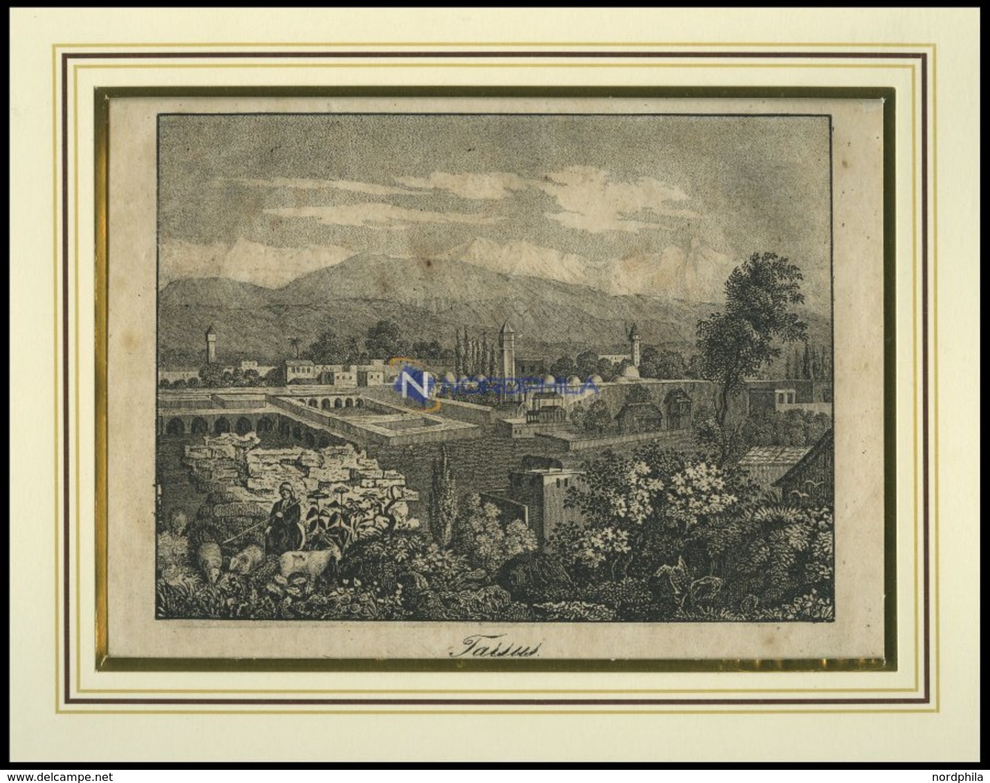 TARSUS, Teilansicht, Lithographie Um 1830 - Lithographies