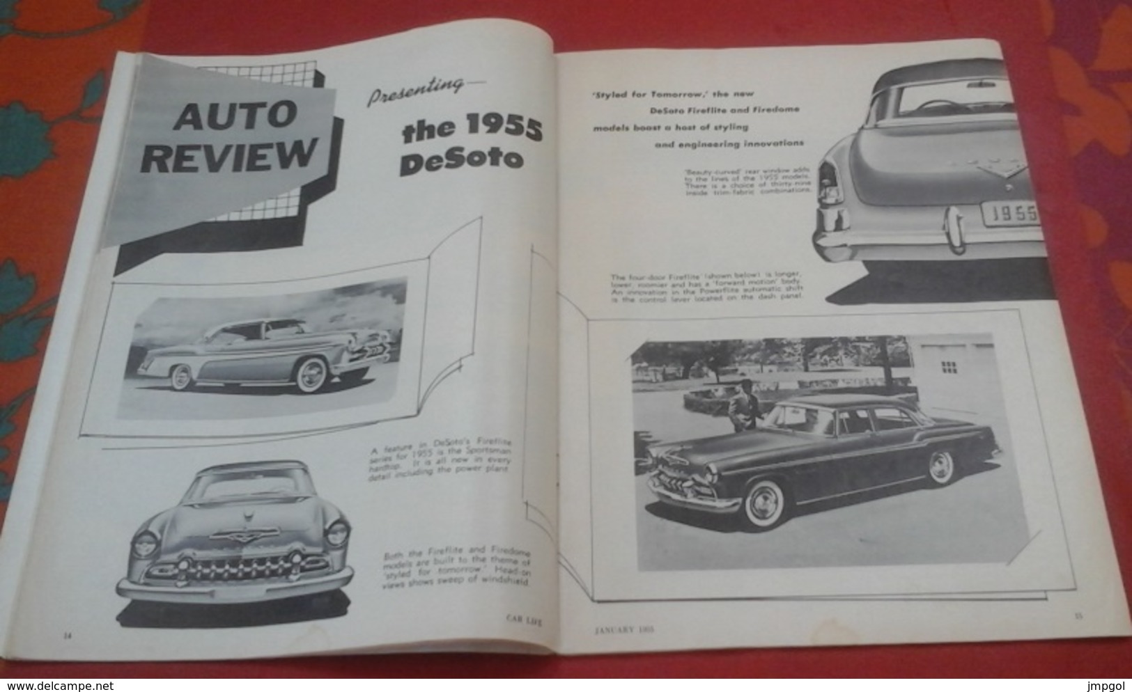 Rare Revue Vintage Automobile Américaine Car Life Janvier 1955 De Soto Pontiac Chrysler Dodge Ppymouth - Autres & Non Classés