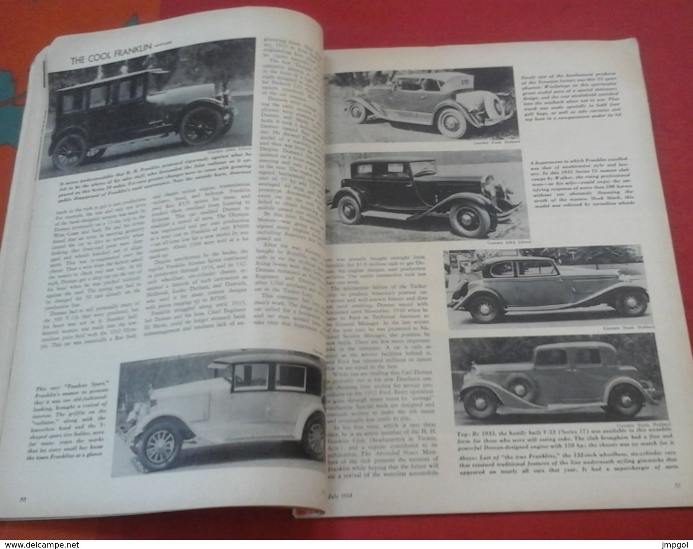 Rare Revue Vintage Automobile Américaine Motor Trend Juillet 1954 Cadillac, Ford Six, Sebring,Franklin,Porsche,Rolls - Altri & Non Classificati