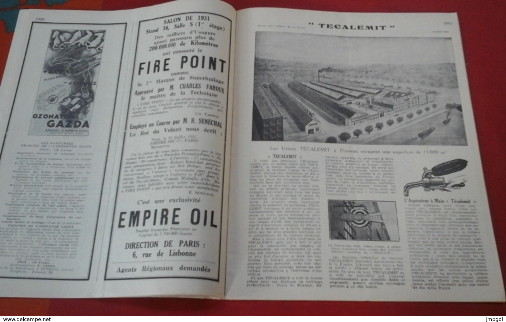 Revue Des Usagers De La Route N°165 Octobre 1931 Usones Tecalemit Puteaux,Chenard Et Walcker,Delage,Pepa Bonaf" - Auto