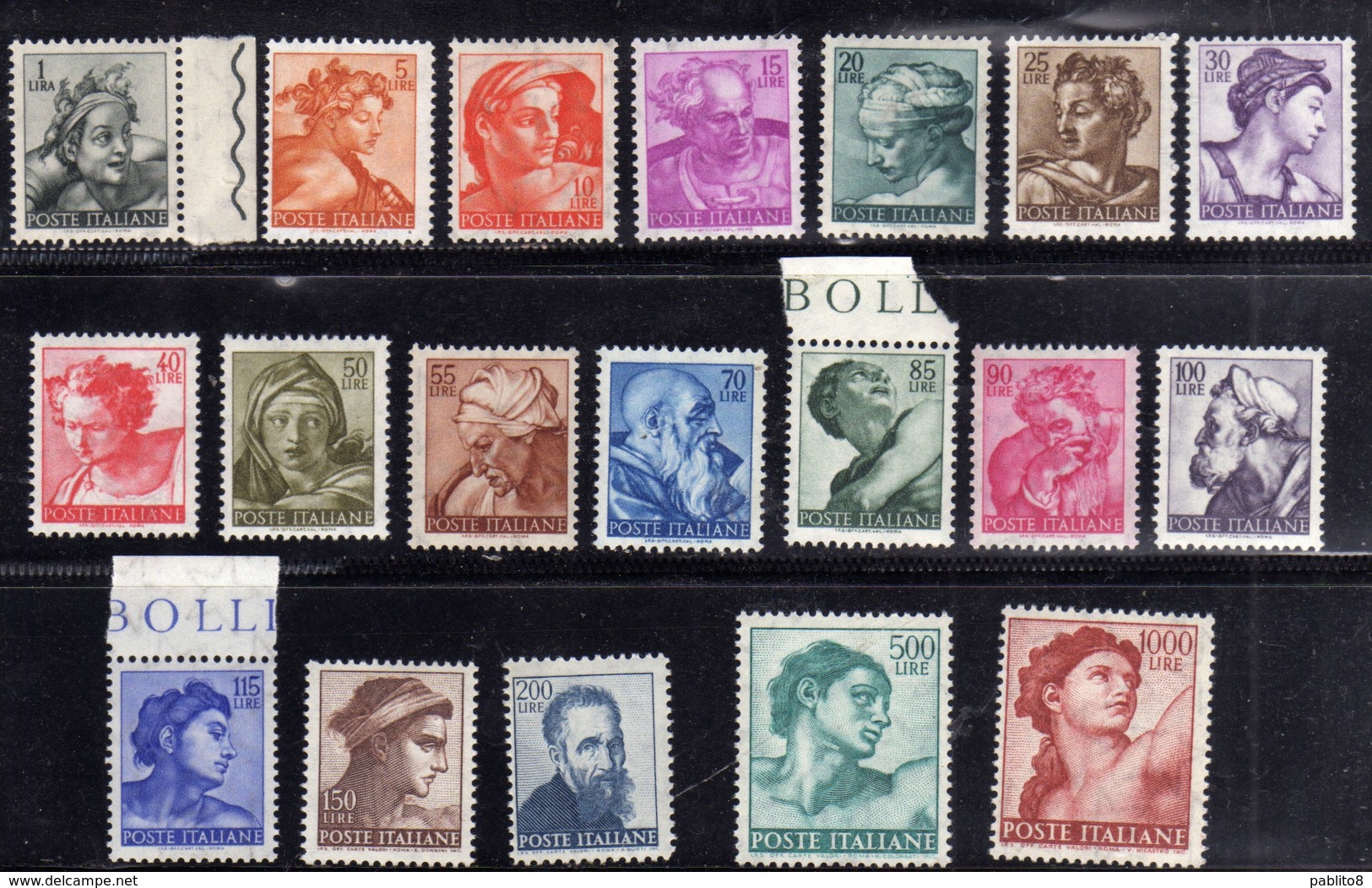 ITALY REPUBLIC ITALIA REPUBBLICA 1961 MICHELANGIOLESCA SERIE COMPLETA COMPLETE SET MNH - 1961-70: Mint/hinged