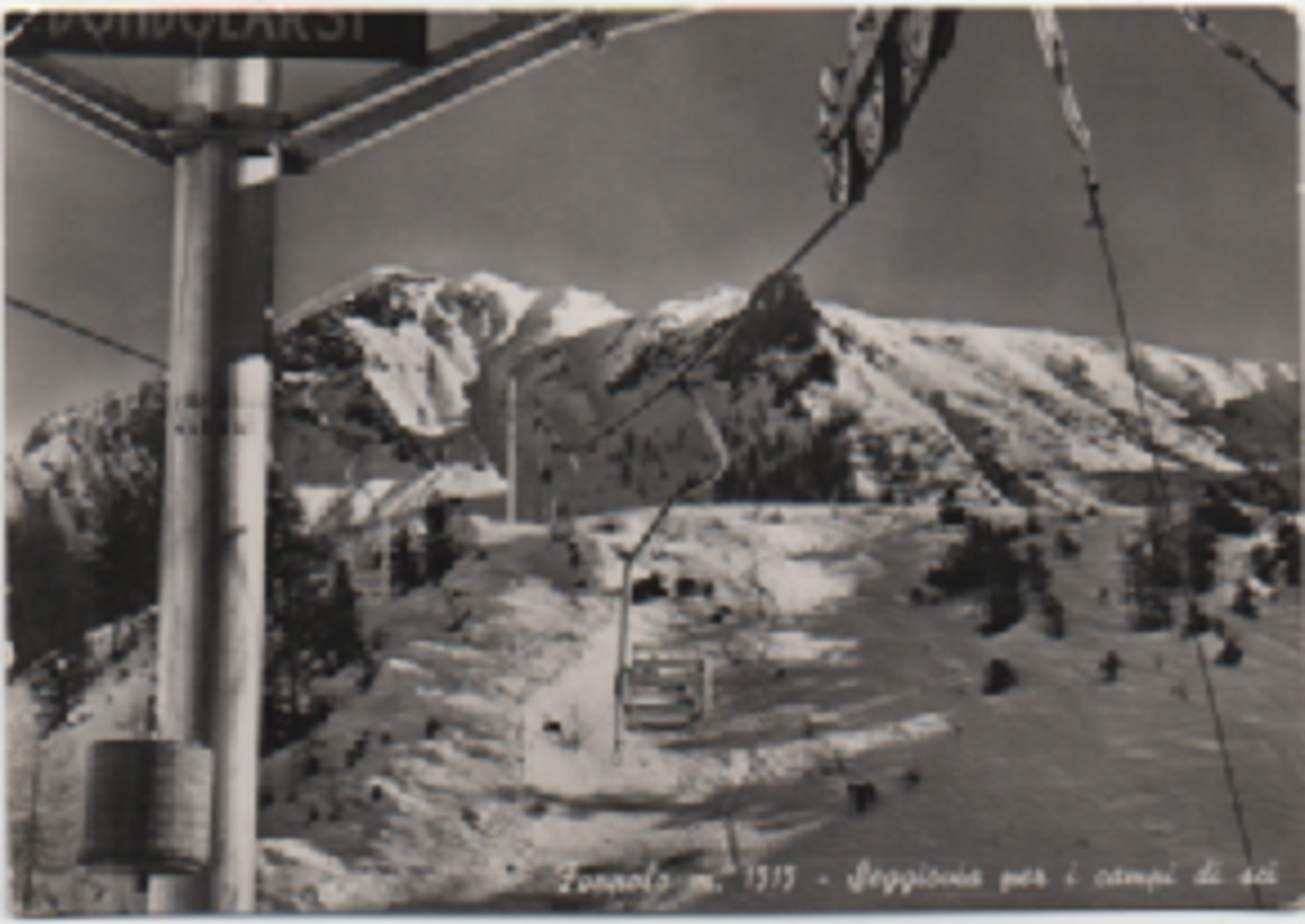 Foppolo (Bergamo): Seggiovia Per I Campi Di Sci. Viaggiata 1954 - Bergamo