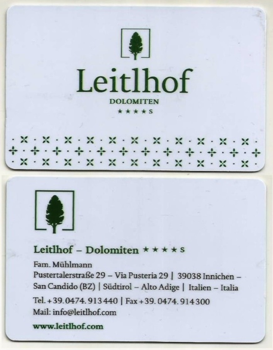 Italien Hotelkarte Keycard Aus Innichen In Südtirol - Hotelkarten