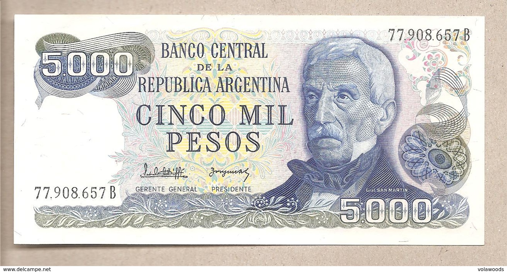 Argentina - Banconota Non Circolata FdS Da 5000 Pesos P-305b.2 - 1982 - Argentina