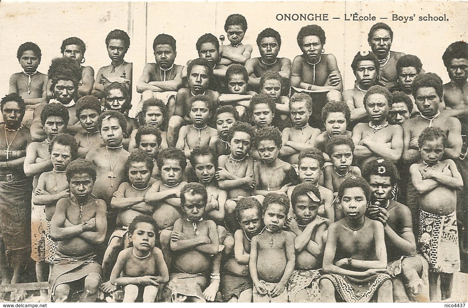 Cpa Ononghe  L'ecole - Papouasie-Nouvelle-Guinée