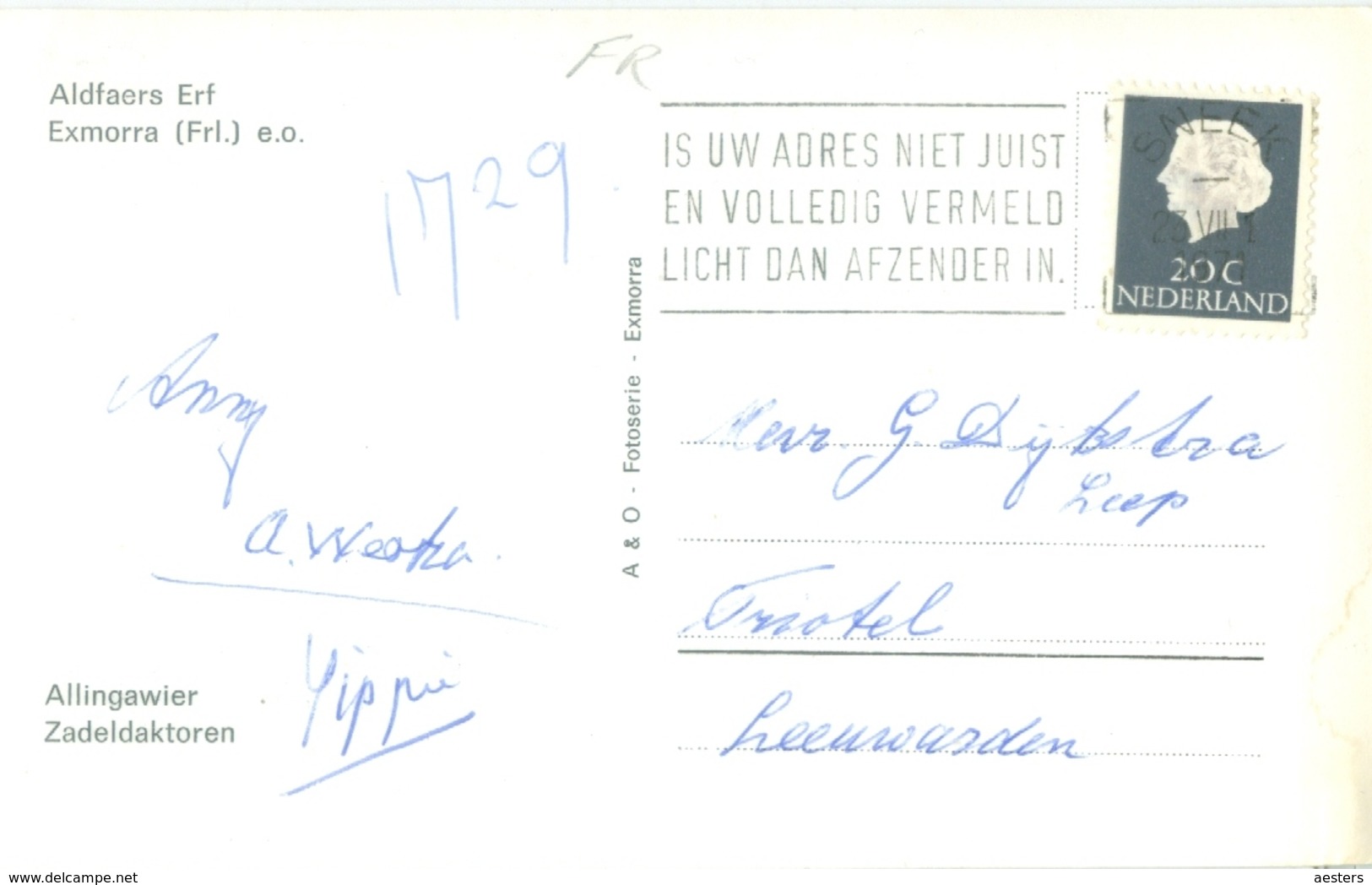 Allingawier 1971; Zadeldaktoren - Gelopen. (Aldfaers Erf - Exmorra) - Other & Unclassified