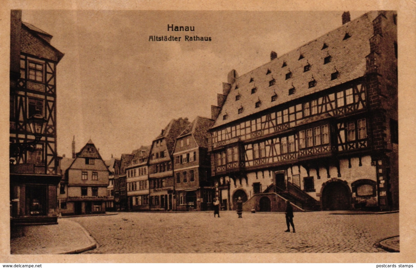 Hanau, Altstädter Rathaus Mit Verschiedenen Geschäften, 1926 - Hanau