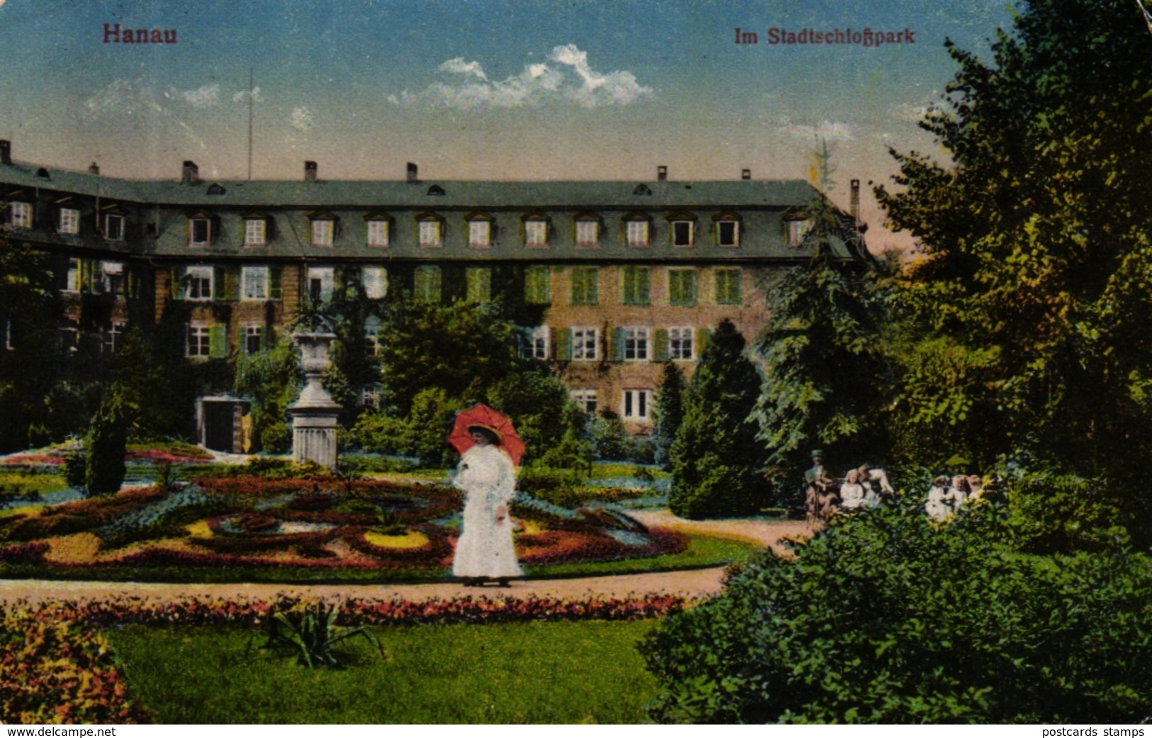 Hanau, Im Stadtschloßpark, Feldpost 1918 - Hanau