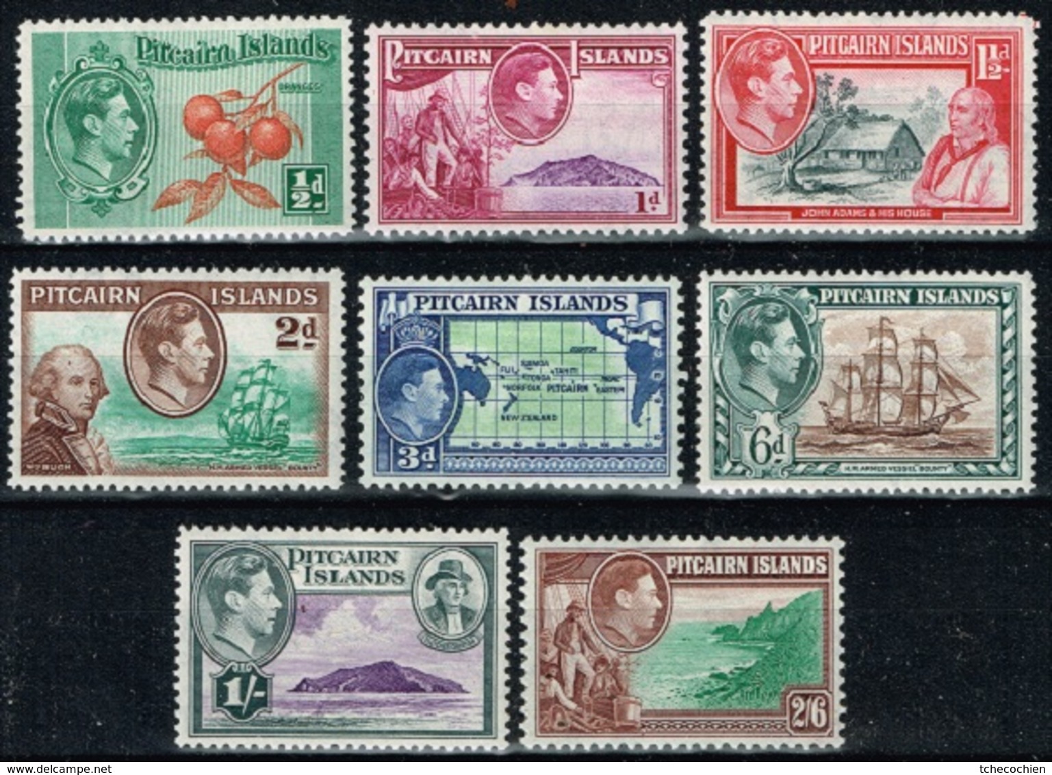 Pitcairn - 1940 - Y&T N° 1* à 8*, Neufs Avec Traces De Charnières - Pitcairn