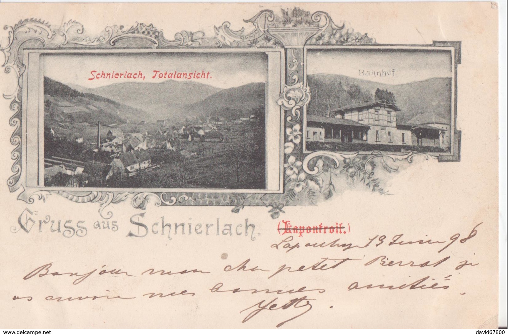 LAPOUTROIE GRUSS AUS SCHNIERLACH MULTIVUES DATÉE 1898 Bon état - Lapoutroie